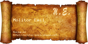 Molitor Emil névjegykártya
